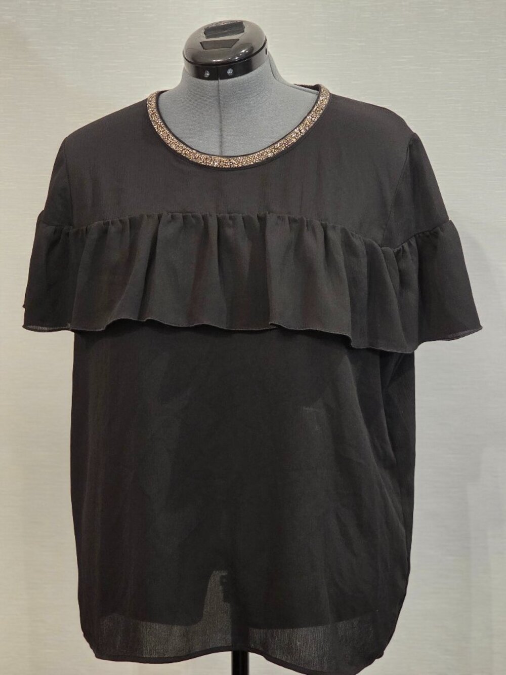 Juicy Couture Black Ruffle Blouse
